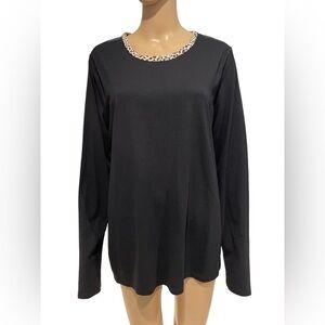 Lands’ End Womens Alaba Leopard Longsleeve Pajama top size L/T 14-16
